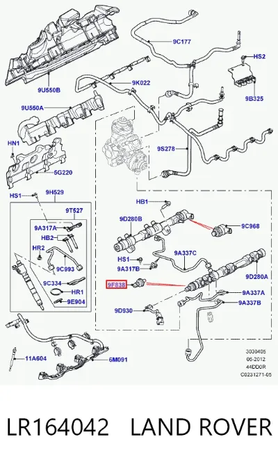 Sensor de presión de combustible LAND ROVER LR164042