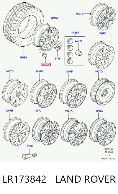Tuerca de rueda LAND ROVER LR173842