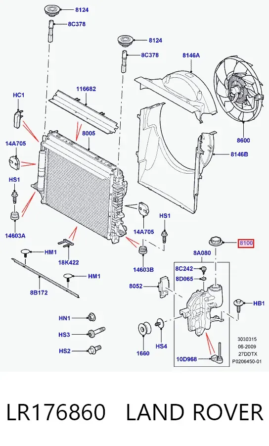 Tapón depósito de refrigerante LR176860 Land Rover