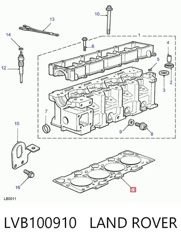 Junta de culata LVB100910 Land Rover