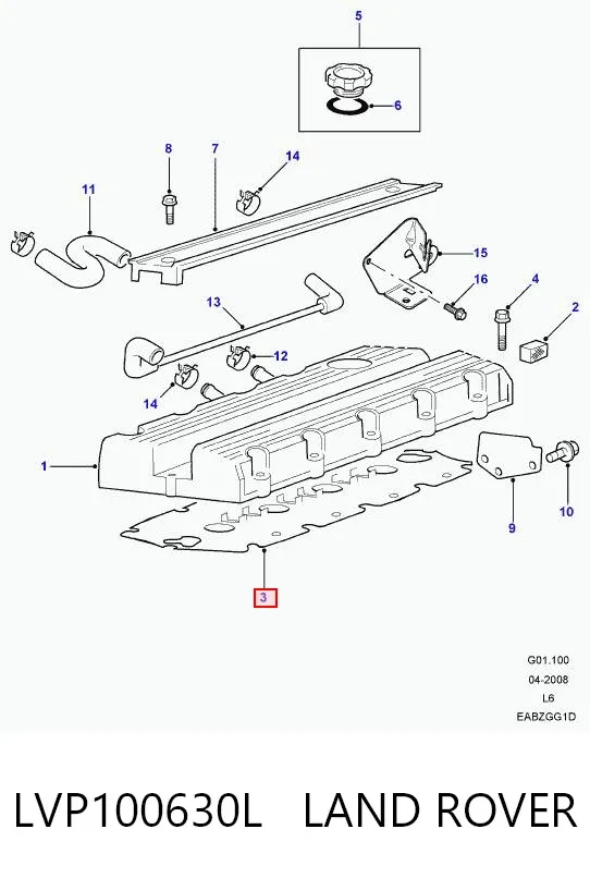 Junta tapa de balancines LVP100630L Land Rover