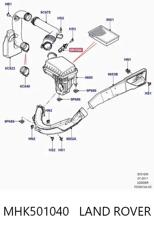 Caudalímetro MHK501040 Land Rover