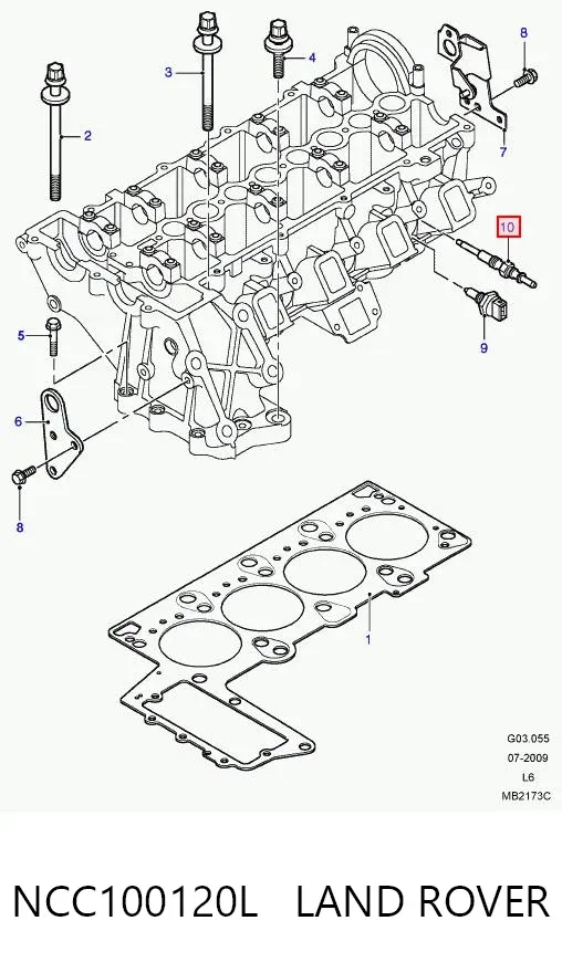 Bujía de precalentamiento NCC100120L Land Rover