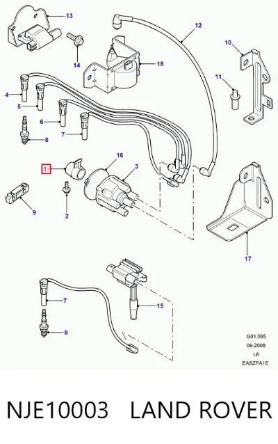 Rotor del distribuidor de encendido LAND ROVER NJE10003