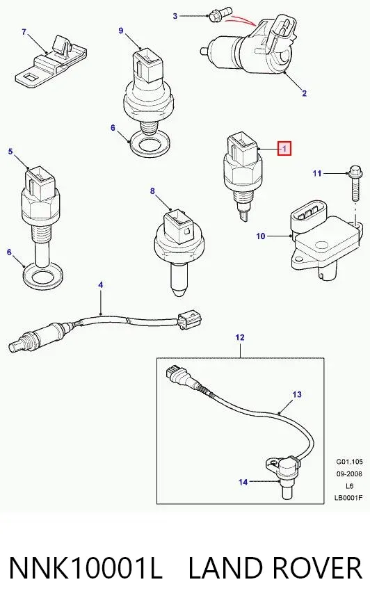 Sensor de temperatura ambiente NNK10001L Land Rover