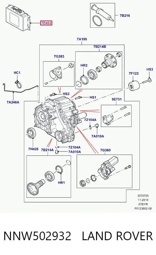 Módulo de control de la caja de transferencia NNW502932 Land Rover