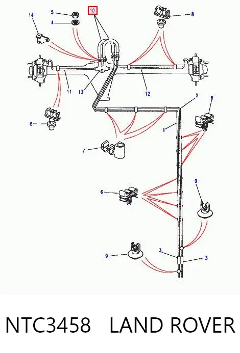 Latiguillo de freno trasero NTC3458 Land Rover