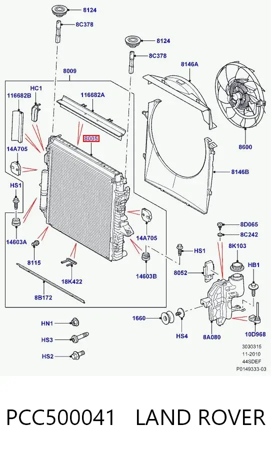 Radiador PCC500041 Land Rover