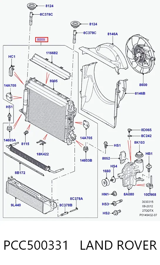 Radiador PCC500331 Land Rover