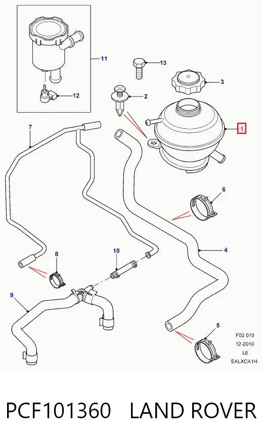 Vaso de expansión PCF101360 Land Rover