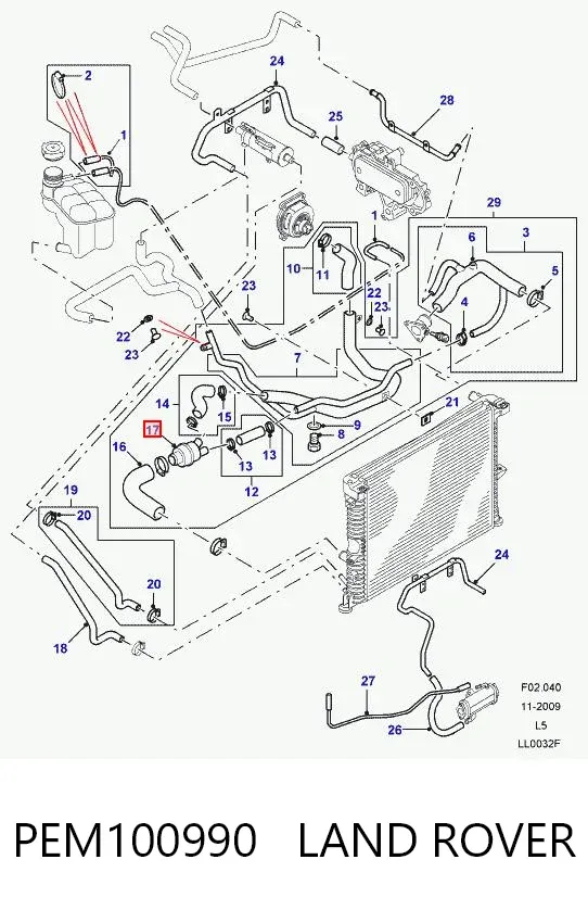 Termostato PEM100990 Land Rover