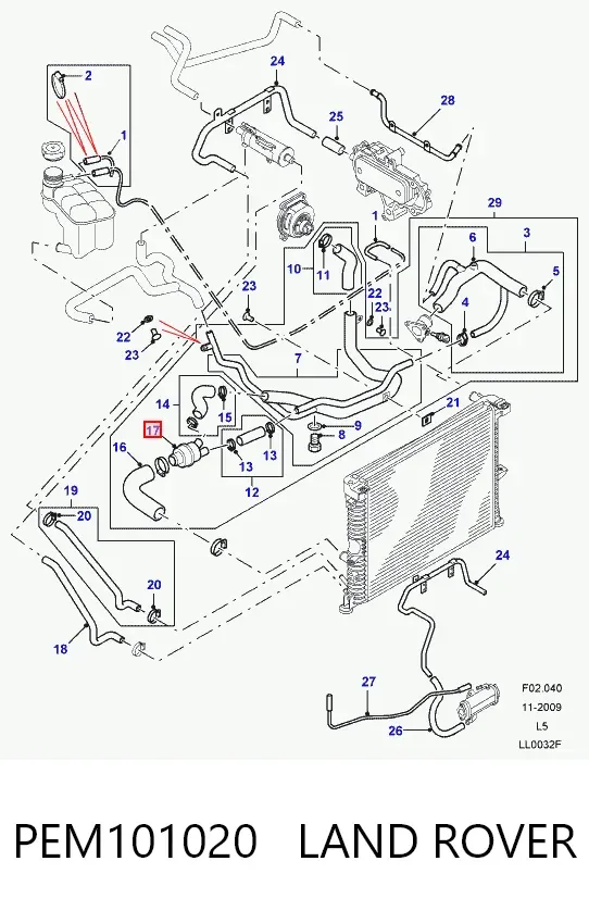 Termostato PEM101020 Land Rover
