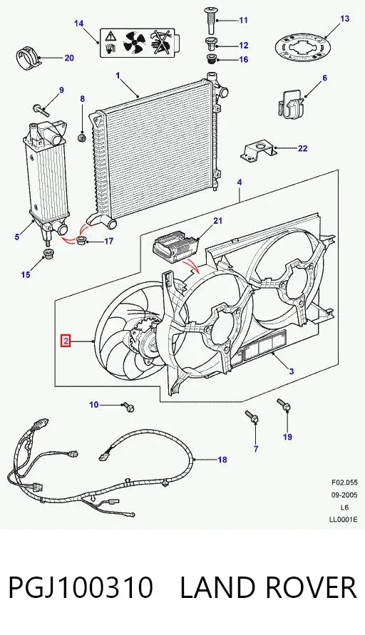 Ventilador del motor Land Rover Freelander I