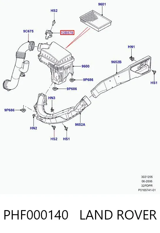 Caudalímetro PHF000140 Land Rover