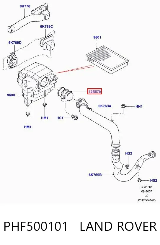 Caudalímetro PHF500101 Land Rover
