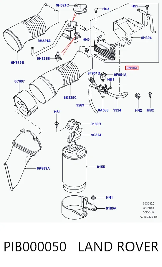 Radiador de enfriamiento de combustible PIB000050 Land Rover