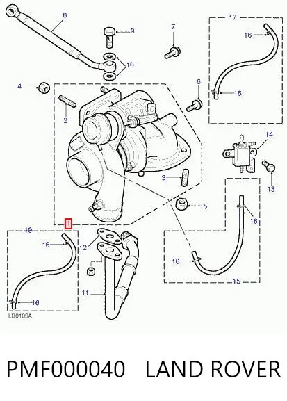 Turbocompresor PMF000040 Land Rover