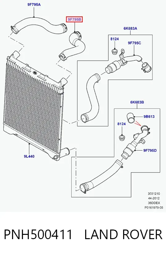 Tubo intercooler PNH500411 Land Rover