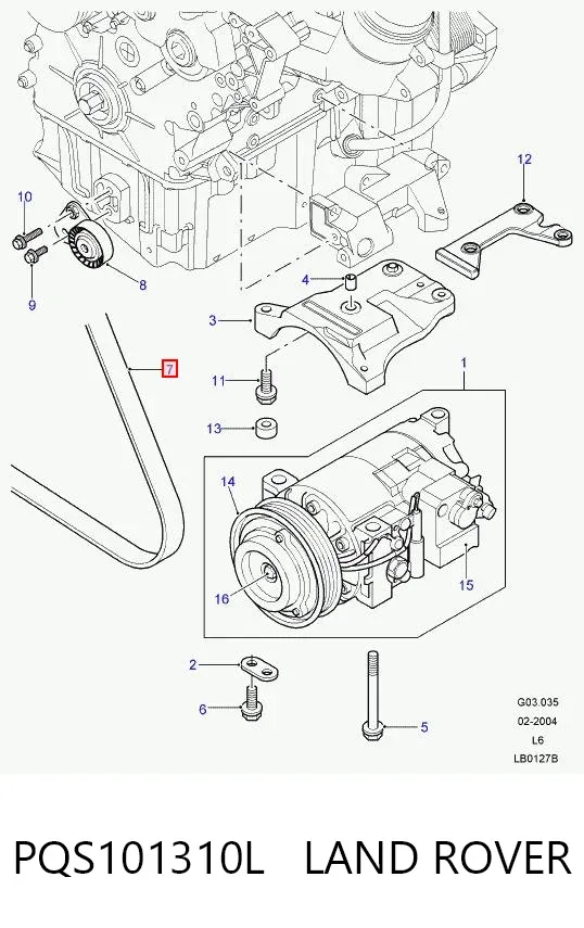Correa de alternador PQS101310L Land Rover