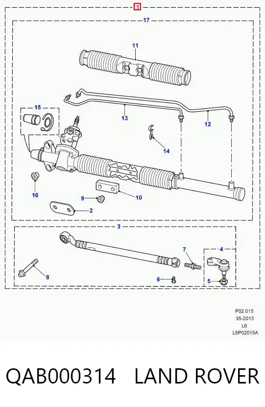 Cremallera de dirección QAB000314 Land Rover