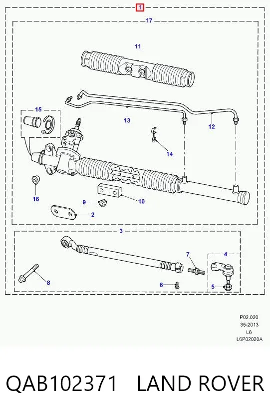 Cremallera de dirección QAB102371 Land Rover