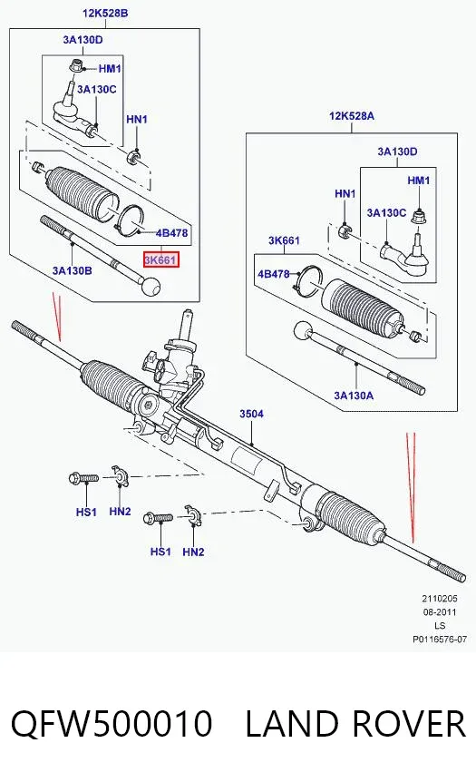 Fuelle dirección QFW500010 Land Rover