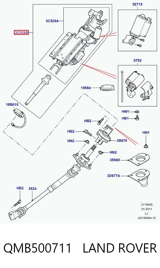 Columna dirección Land Rover Range Rover III