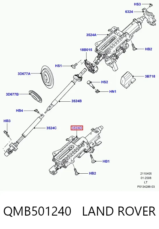 Columna dirección QMB501240 Land Rover