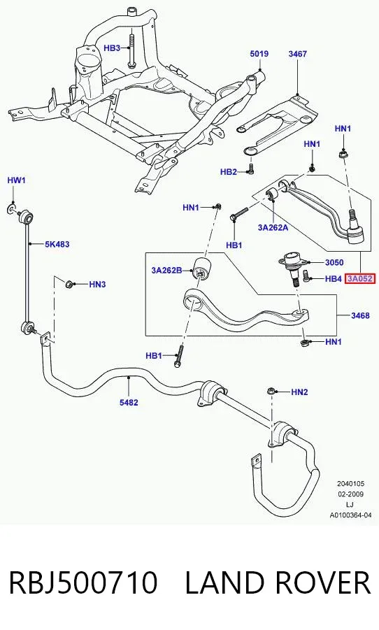 Brazo inferior izquierdo/derecho de suspensión delantera RBJ500710 Land Rover
