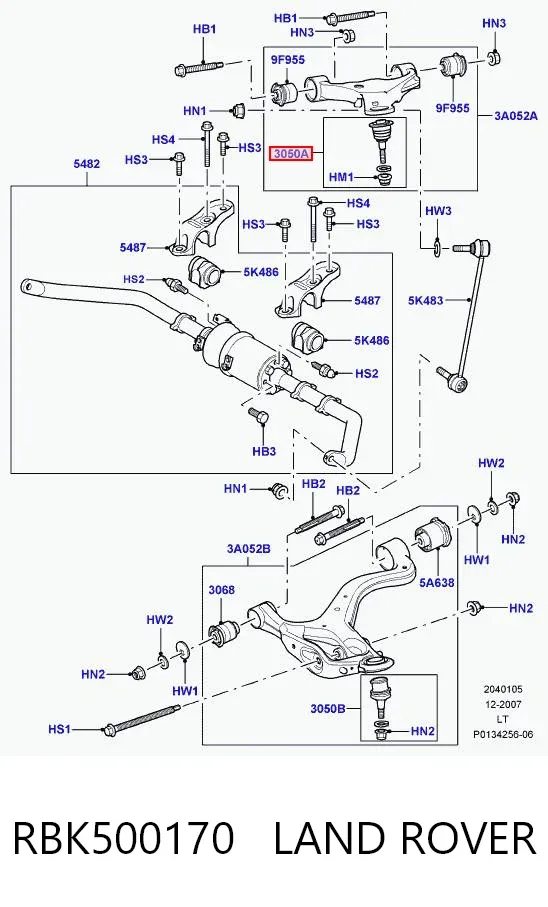 Rótula de suspensión RBK500170 Land Rover
