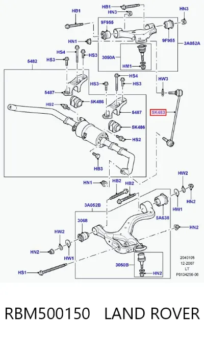Bieleta estabilizadora delantera izquierda LAND ROVER RBM500150