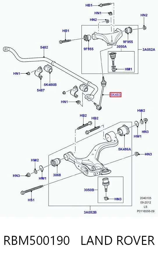 Bieleta estabilizadora delantera RBM500190 Land Rover
