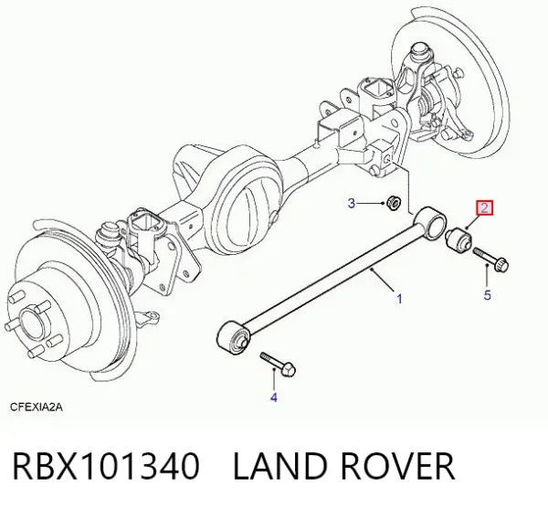 Silentblock de brazo transversal de suspensión trasera RBX101340 Land Rover
