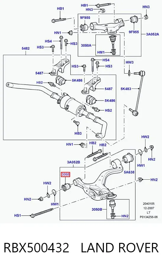 Silentblock del brazo de suspensión RBX500432 Land Rover