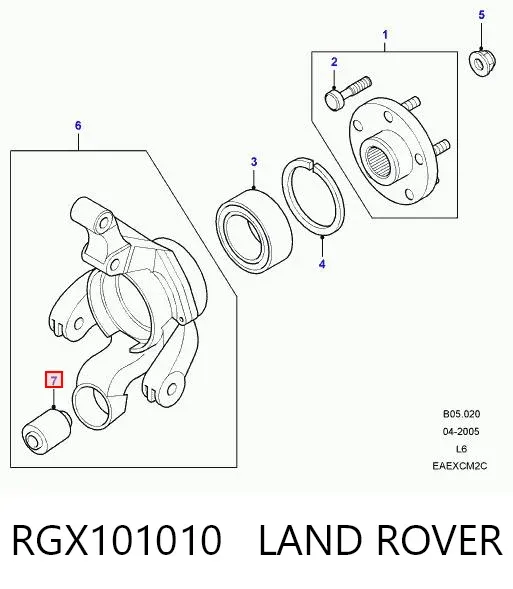 Buje de mangueta trasera RGX101010 Land Rover