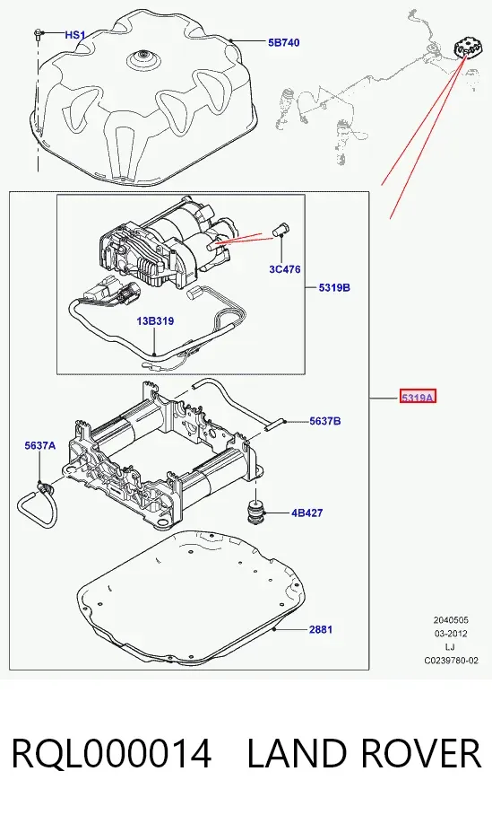 Compresor de suspensión neumática RQL000014 Land Rover