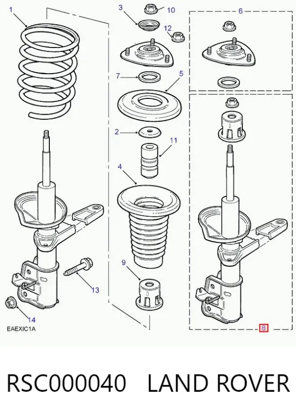 Amortiguador delantero derecho RSC000040 Land Rover