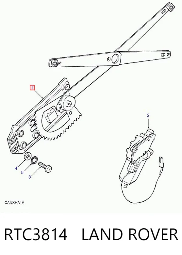 Mecanismo de elevalunas delantero derecha RTC3814 Land Rover