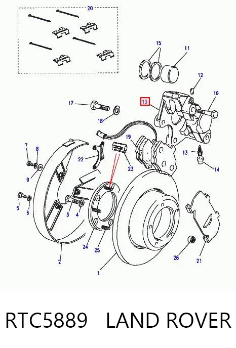 Pinza de freno trasera derecha RTC5889 Land Rover