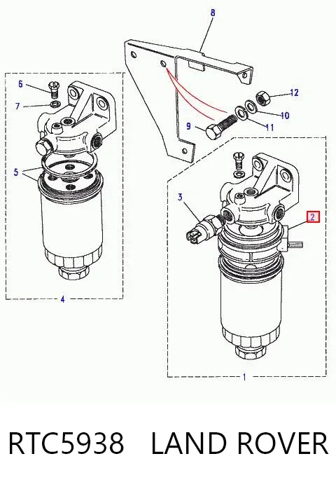 Filtro de combustible RTC5938 Land Rover