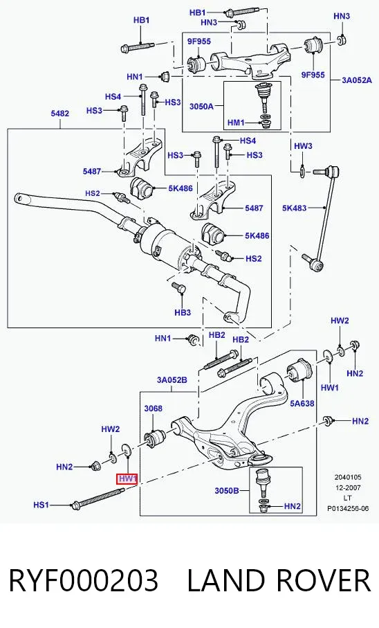 Arandela del perno de fijación del brazo delantero inferior RYF000203 Land Rover