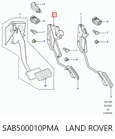 Pedal del acelerador Land Rover Freelander I