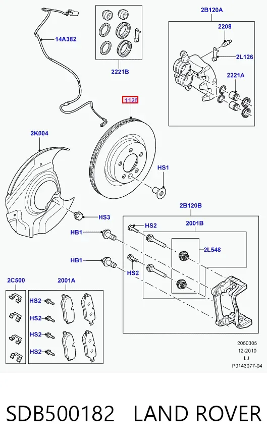 Disco de freno SDB500182 Land Rover