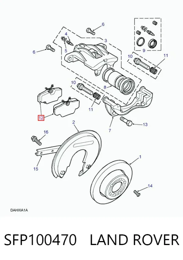 Pastillas de freno traseras SFP100470 Land Rover