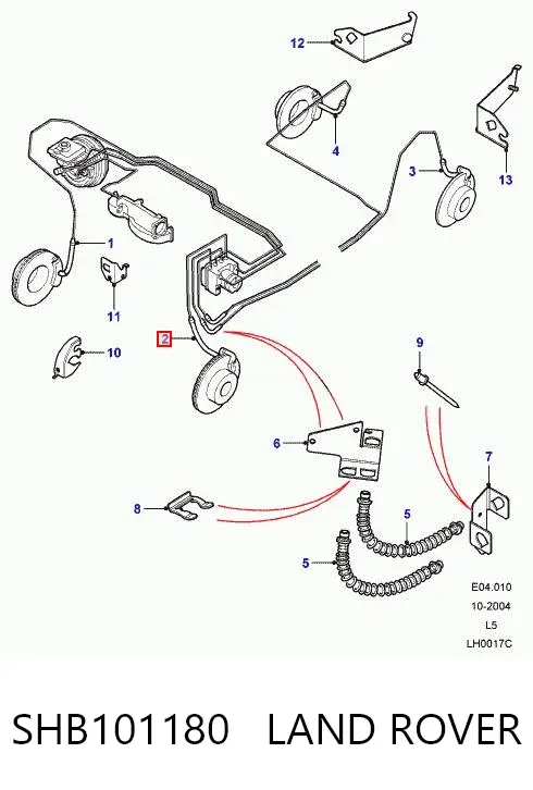 Latiguillos de freno delantero SHB101180 Land Rover