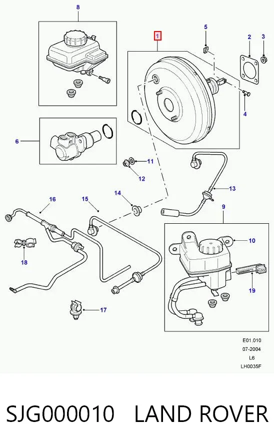 Servofreno SJG000010 Land Rover