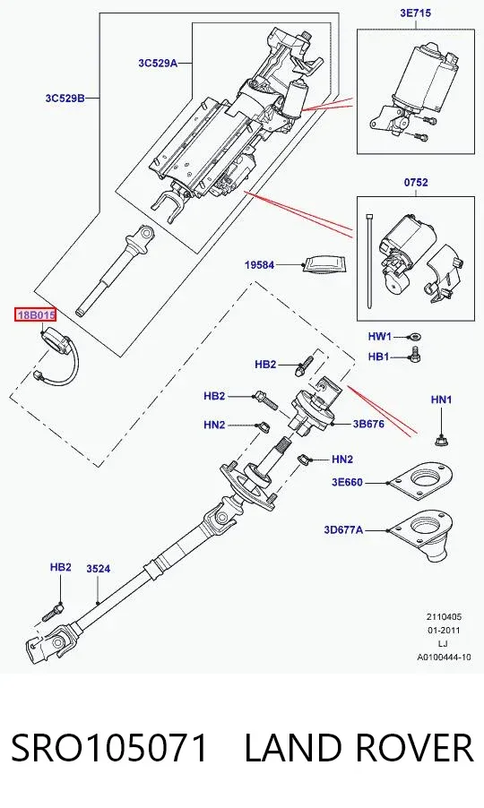Sensor angulo de giro SRO105071 Land Rover