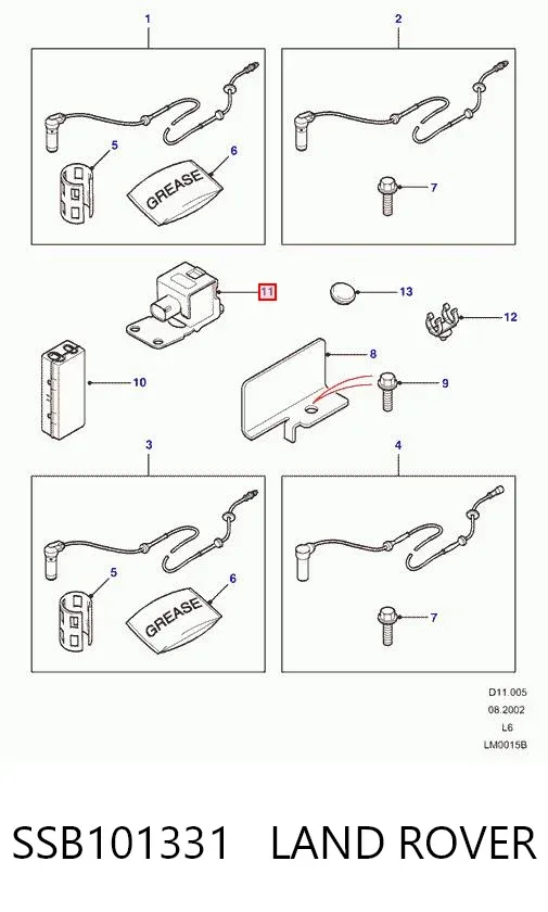 Sensor de aceleración lateral (ESP) SSB101331 Land Rover