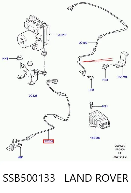 Sensor ABS SSB500133 Land Rover
