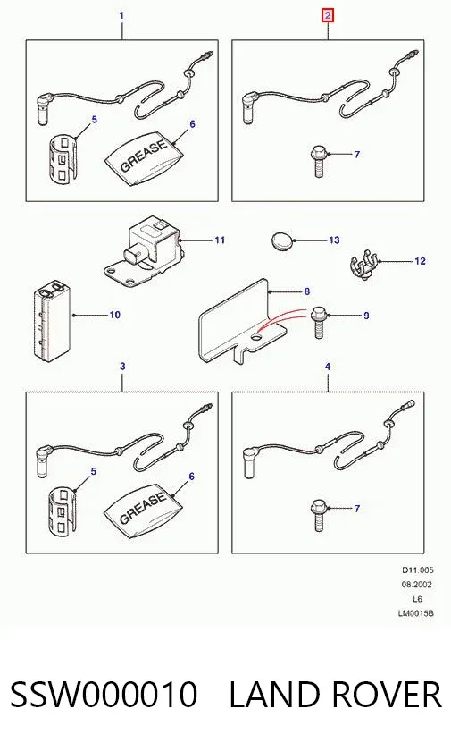 Sensor ABS SSW000010 Land Rover
